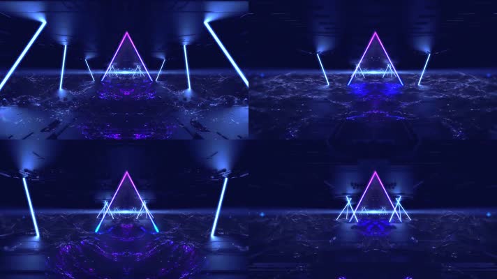 霓虹灯穿梭舞台背景