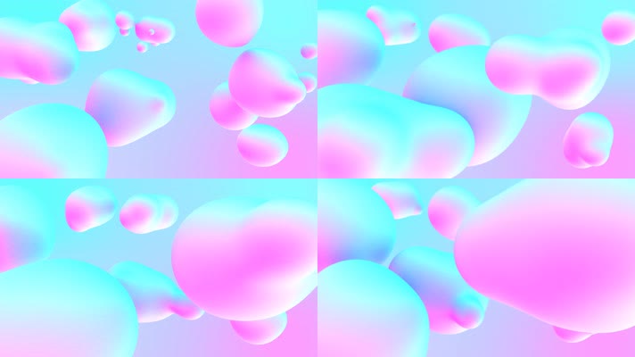 4K多彩时尚液体气泡抽象艺术背景
