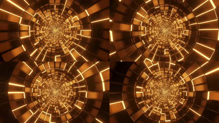 4k金碧辉煌隧道穿梭LED大屏舞台背景