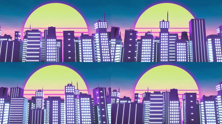 【4K】卡通城市VJ