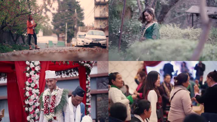 尼泊尔节日庆祝，开心快乐