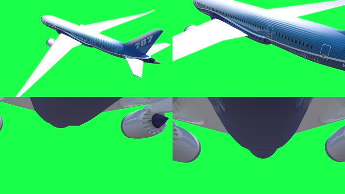 飞机素材-绿幕
