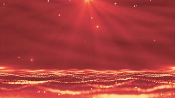 4k红色金色粒子飘动大气舞台背景