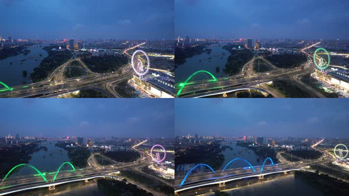 临沂宣传视频双岭高架桥夜景航拍