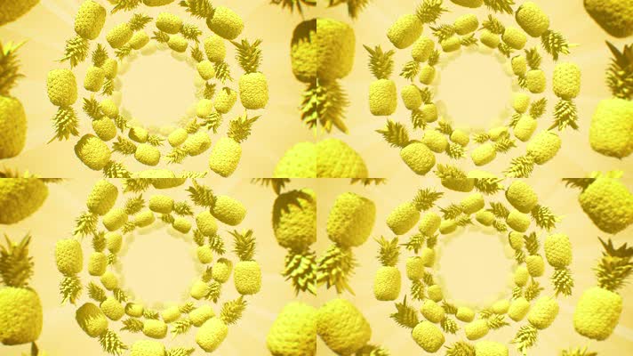 旋转菠萝环形图案视频背景