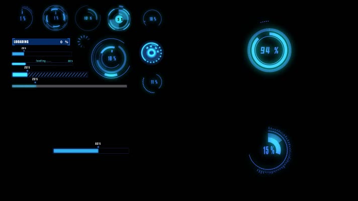 科技元素进度条加载合集-AE模板