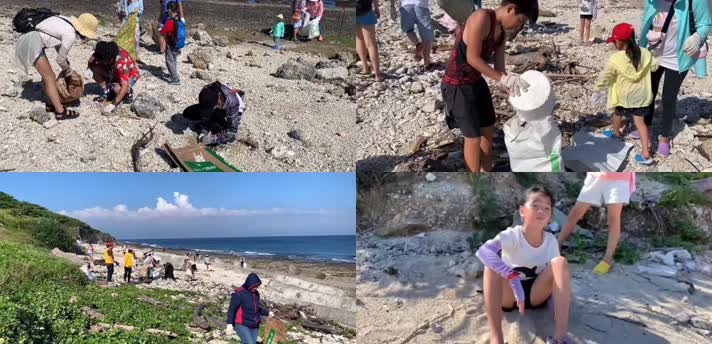 志愿者，沙滩捡垃圾，保护环境