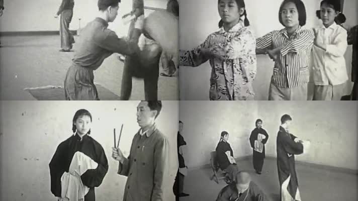  六十年代戏曲学校学生练功学习