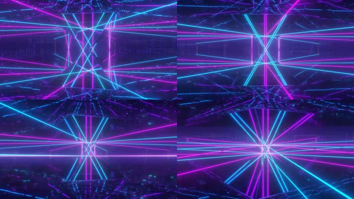 彩色几何线条旋转背景