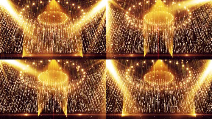【原创4K】唯美金色粒子光线上升颁奖舞台