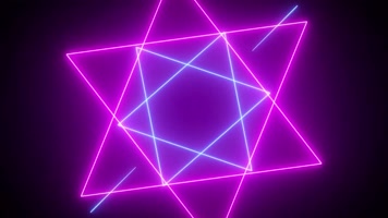 彩色激光霓虹灯线条图形穿梭