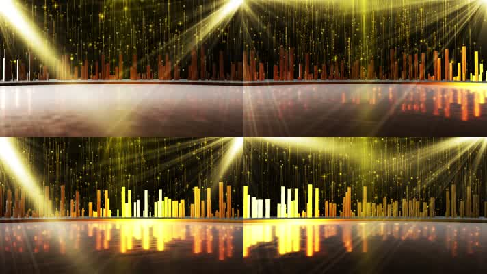 金色粒子光线颁奖舞台背景