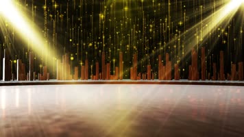 金色粒子光线颁奖舞台背景