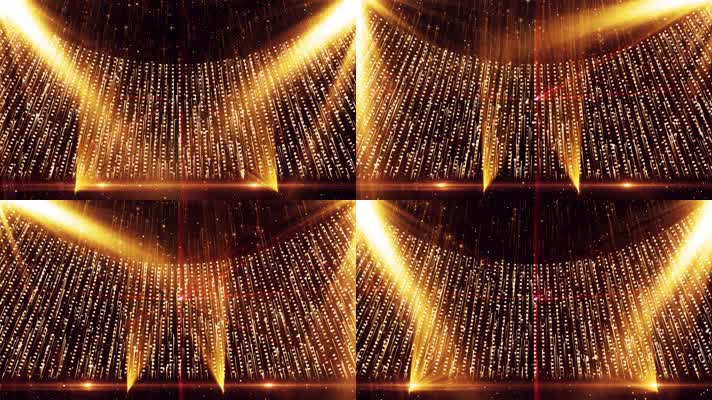 【原创4K】年会颁奖金色粒子光线舞台背景