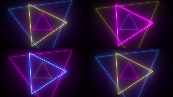 霓虹几何线条穿梭背景