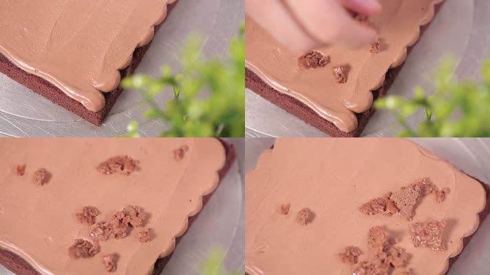 裱花制作奶油生巧巧克力蛋糕 (9)
