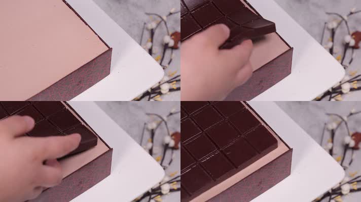 裱花制作奶油生巧巧克力蛋糕 (14)