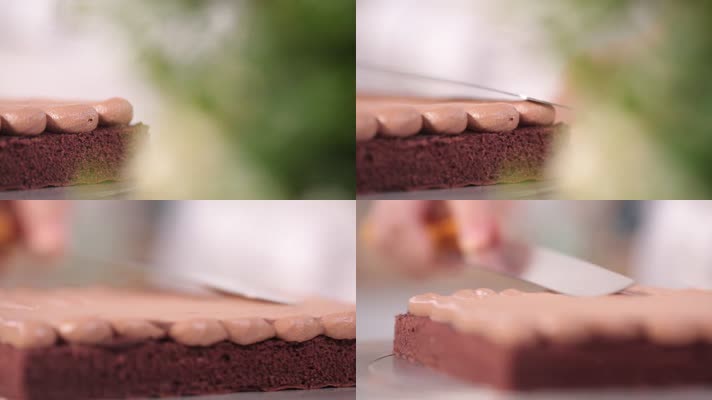 裱花制作奶油生巧巧克力蛋糕 (8)