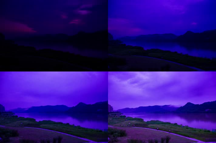 5K涪江湖水山峦云雾延时空镜时光流逝清晨