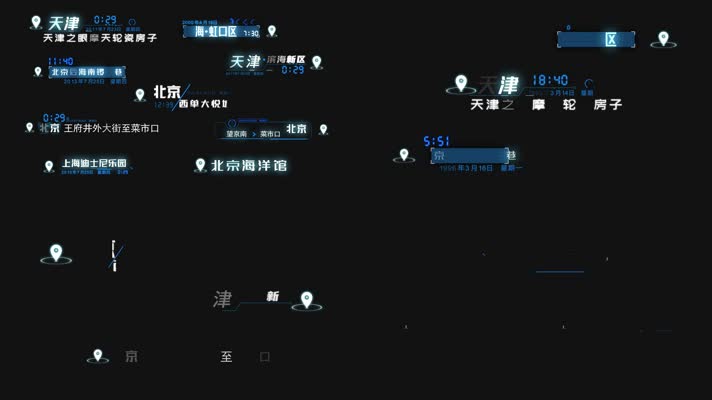 科技时间地点位置坐标信息字幕-合集