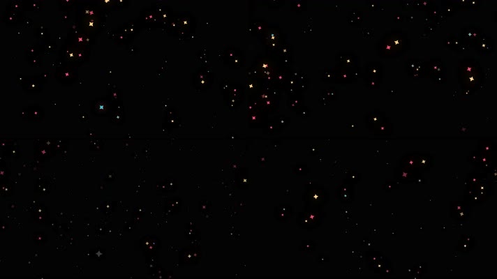 4K彩色星星粒子下落通道视频 -无缝循环