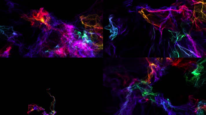 6种迷幻彩色线条特效粒子（带通道）