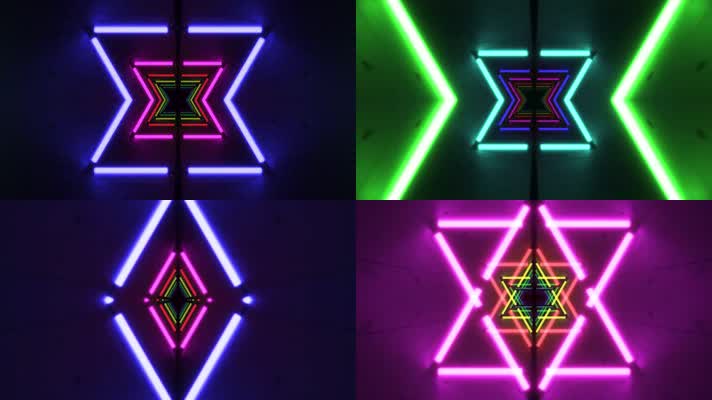 霓虹灯管隧道穿梭