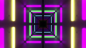 隧道绚丽霓虹穿梭隧道