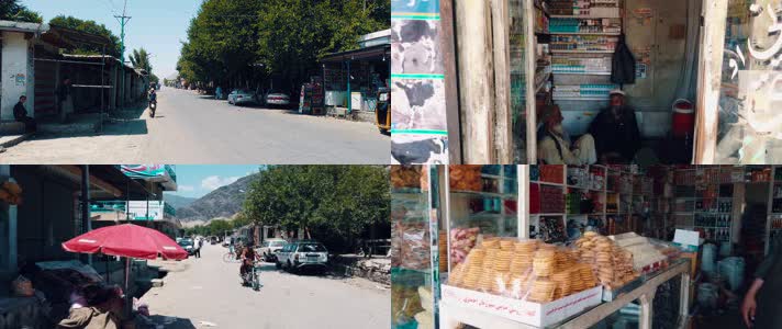 阿富汗，城市市场街道汽车