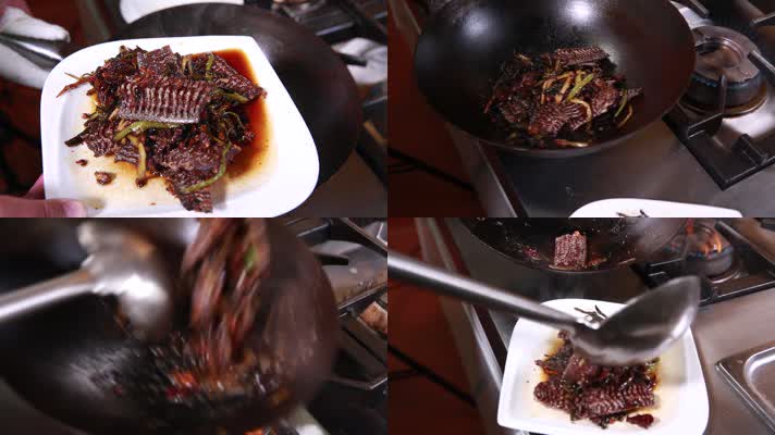 后厨炖制红烧带鱼 (3)