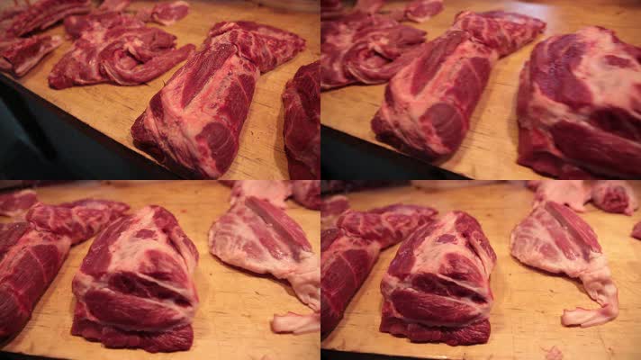 市场卖牛肉猪肉排骨档口 (4)