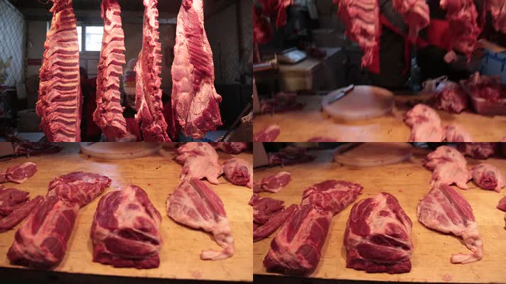 市场卖牛肉猪肉排骨档口 (5)