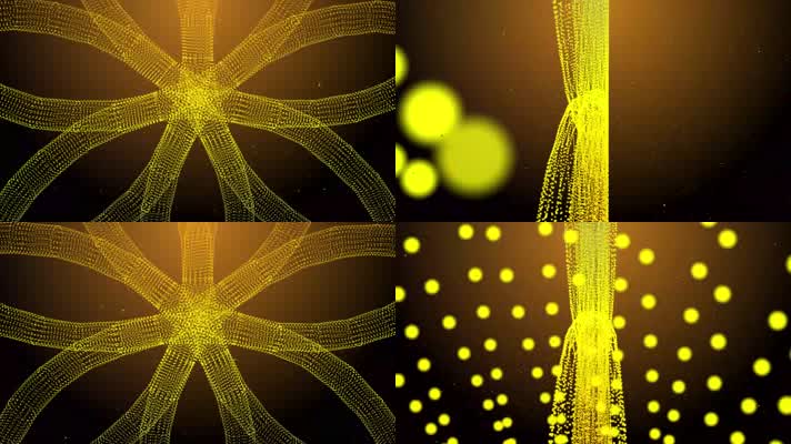 4K高清，空间粒子光线线条管道缠绕旋转动画