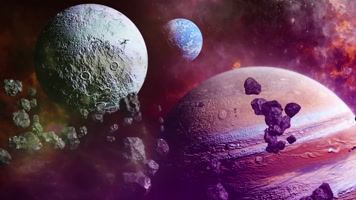 行星地球撞击新星穿越宇宙太空