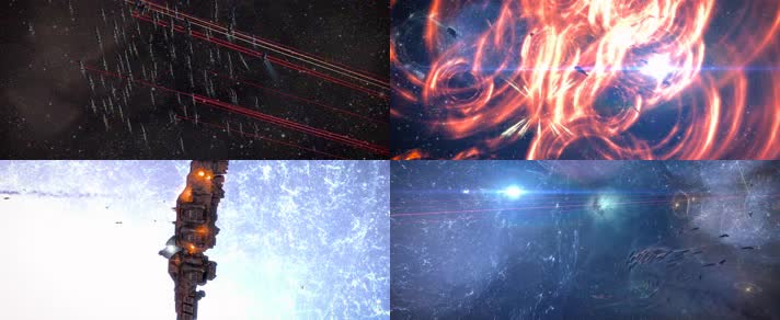 星球大战，混战飞船交火爆炸