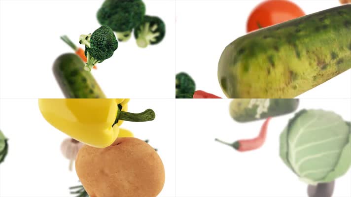 水果蔬菜飞舞素材
