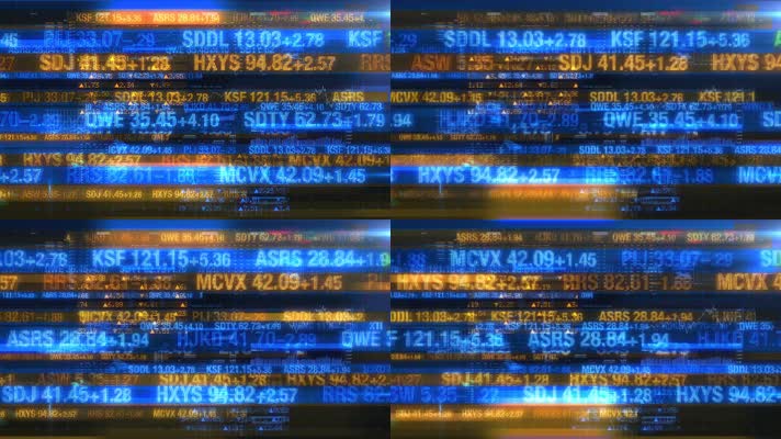 4K股市金融数据滚动视频背景