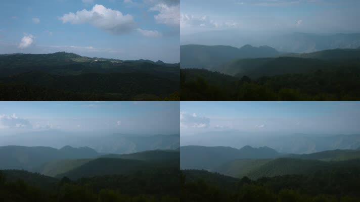 山区延时视频大山里云层光影变化