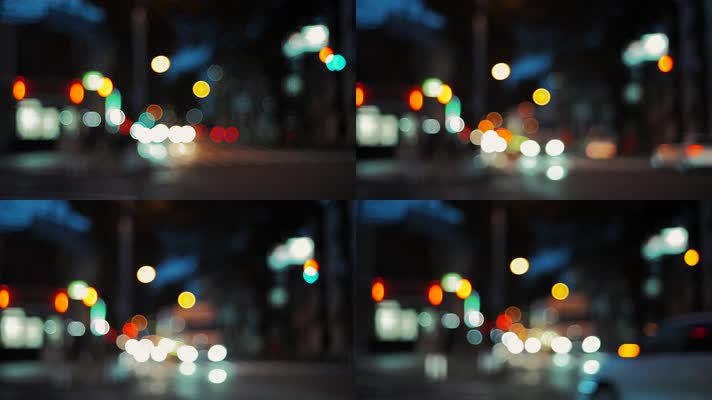 车流路灯光斑霓虹灯光斑虚化夜景抒情