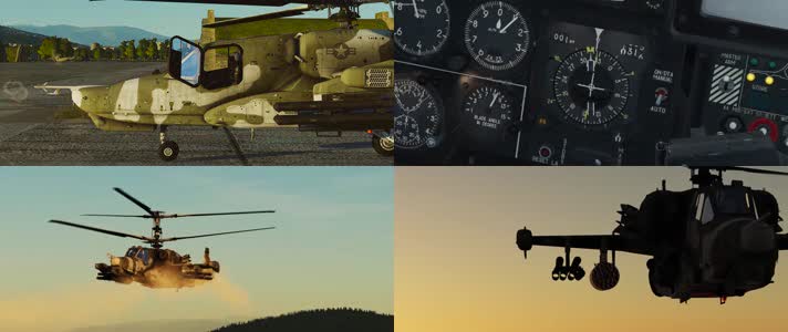 卡-50武装直升机，战争动画