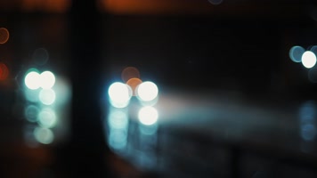 城市夜景车流路灯光斑霓虹灯光斑虚化