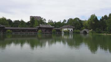 4k航拍旅拍武侯祠锦里南郊公园绿色风景