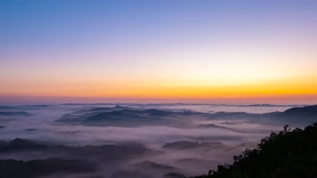 日出朝霞云海云雾缭绕乡村生态宣传延时 日出朝霞云海云雾缭绕乡村生态宣传延时