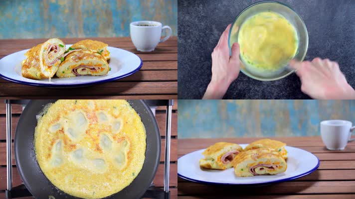 营养早餐火腿奶酪早餐卷制作流程