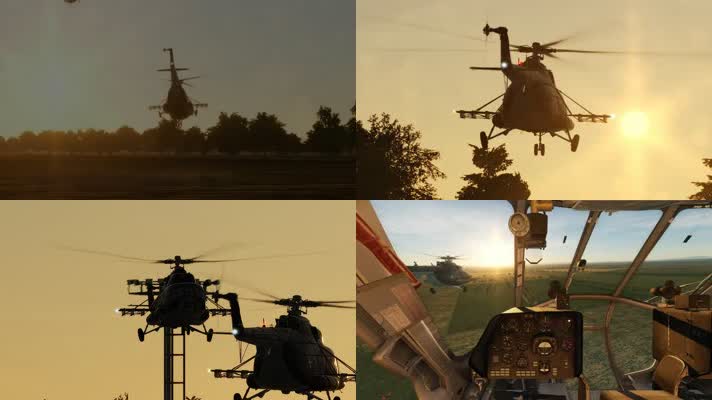 米8直升机，战争动画