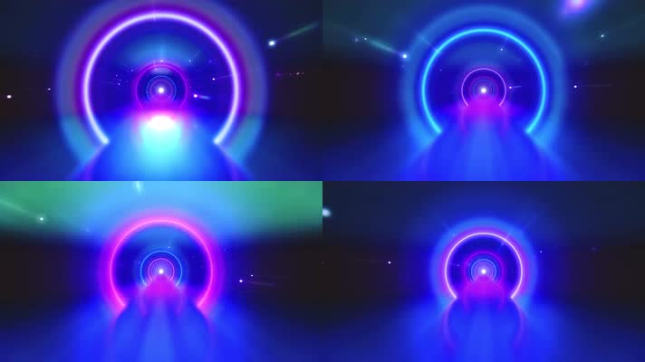 4K霓虹炫光隧道穿梭背景