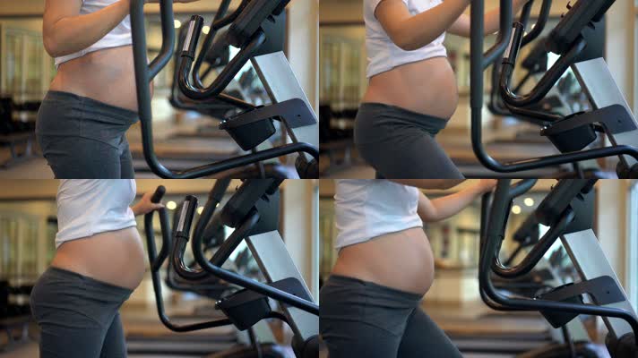 孕妇在健身房健身