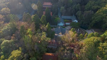 4k山里寺庙视频云南武定狮子山斜阳正续禅寺