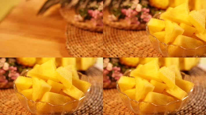 花式切菠萝果盘 (1)