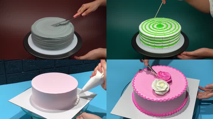 做蛋糕，蛋糕裱花，诱人蛋糕